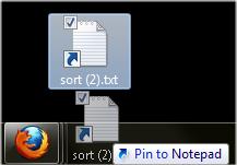 Pin to Notepad