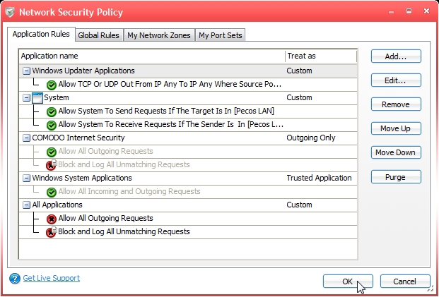 Network Security Rules Before Changes With LAN