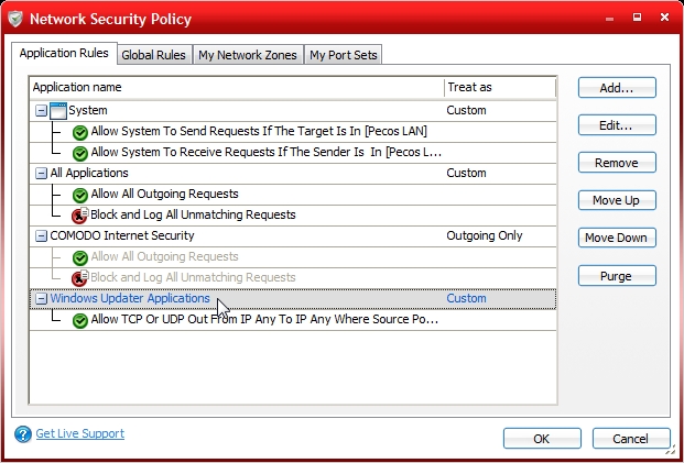 Network Security Rules Before Changes With LAN