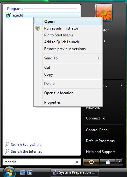 Open Regedit